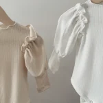 [66-90cm] パフスリーブノーカラー ロンパース    LB5493 - Image 4