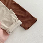 [80-130cm] フロントポケットコーデュロイ サロペット OR セーター - Image 5