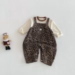 [73-110cm] ヒョウ柄 サロペット/オールインワン/アウター