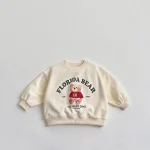 [80-130cm] クマ 英字 プルオーバー トレーナー - Image 10