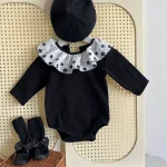 [66-90cm] フラワー襟 ロンパース - Image 15