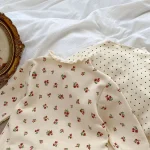 [66-100cm] ボーダー 花柄 トップス - Image 8