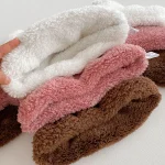 [80-130cm] ノーカラー ウサギor熊柄 ボア セットアップ - Image 9