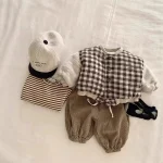 [73-120cm] 韓国風 チェック アウター - Image 3