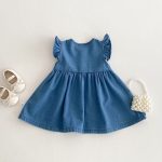 [73-120cm]ワンピース デニム フリル カジュアル ディリー - Image 6