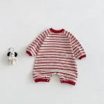 [66-90cm]ロンパース オールインワン ボーダー ベビー服 - Image 12
