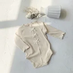 [66-90cm] リボン フリル襟 ロンパース - Image 15