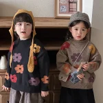 [80-140cm] 花柄 セーター - Image 3