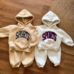 [80-150cm] 英字プリント ボア付き セットアップ - Image 11