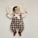 [73-100cm]オールインワン チェック柄 可愛い ベビー服 - Image 6