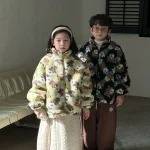 [90-150cm] 花柄 ボア アウター