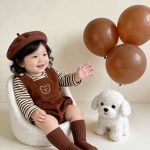 [66-90cm]セットアップ ロンパース&Tシャツ クマ ブラウン 可愛い ベビー服 - Image 3