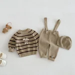 [66-90cm]2点セット 犬柄 サロペット & トップス セットアップ - Image 7