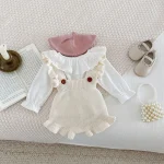 [66-100cm] フリル ニット サロペット - Image 20