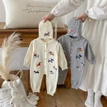 [66-90cm] 帽子付き 犬刺しゅう オールインワン - Image 15