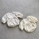 [66-90cm] 花柄 ナチュラル ロンパース - Image 8