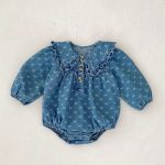 [66-110cm]ワンピースORロンパース デニム フリルネック 可愛い 女の子 - Image 18