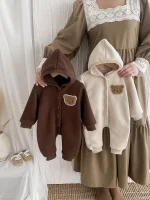 [66-90cm]熊柄 オールインワン - Image 2