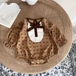 [66-90cm] リボンコーデュロイ ロンパース - Image 8