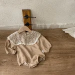 [66-90cm]韓国風レース襟 ロンパース - Image 9