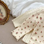 [66-100cm] ボーダー 花柄 トップス