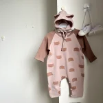 [66-90cm]熊プリント オールインワン - Image 6