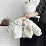 [66-100cm] ボア襟 花柄 アウター