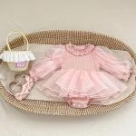 [66-130cm]ロンパース or ワンピース パフスリーブ 女の子 可愛い ベビー服 - Image 7