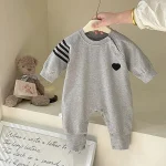 [66-90cm] ハート柄 オールインワン - Image 3