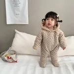 [66-90cm] 花柄orレオパード ロンパース - Image 8