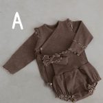 [66-90cm]トップス&ブルマ ナチュラル 赤ちゃん 柔らかい 肌に優しい ベビー服