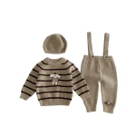 [66-90cm]2点セット 犬柄 サロペット & トップス セットアップ - Image 4