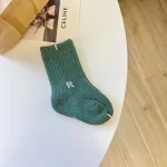 [GOODS] シンプル カラー英字 ソックス - Image 3