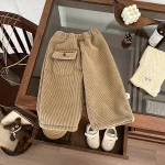 [73-110cm] コーデュロイボア ボトムス or犬柄 シャツ - Image 11