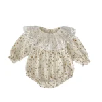 [66-90cm] レース襟花柄 ロンパース OR タイツ - Image 12