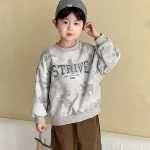 [80-150cm] 英字プリント トレーナー - Image 9