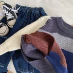 [90-140cm] カラー 切り替え トップス - Image 2