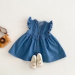 [73-120cm]ワンピース デニム フリル カジュアル ディリー - Image 3