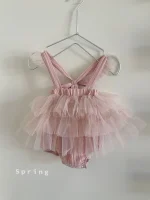 [73-90cm]ロンパース ワンピース風 チュール 可愛い - Image 2