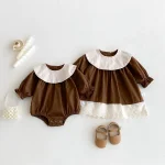 [66-100cm] 丸襟 ワンピース  or ロンパース - Image 8