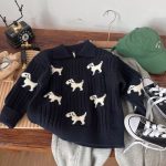 [90-140cm] 犬柄 快適 ニット セーター - Image 7