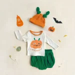 [73-100cm]帽子付き ハロウィーンかぼちゃ 3点セット - Image 3