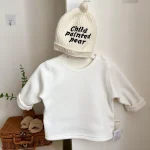 [73-110cm] サイドボタン クール ネックボア トップス - Image 7