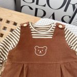 [66-90cm]セットアップ ロンパース&Tシャツ クマ ブラウン 可愛い ベビー服 - Image 5