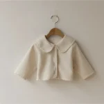 [73-100cm] 韓国風 丸襟 ボア トップス - Image 2