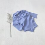 [66-90cm]ロンパース フリル付き 無地 肌に優しい ベビー服 - Image 2