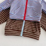 [80-130cm]セットアップ ボーダー フード付き カジュアル 子供服 - Image 15