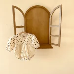 [66-100cm] ワンピース風 ドット ロンパース - Image 6