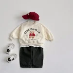 [80-130cm] クマ 英字 プルオーバー トレーナー - Image 9