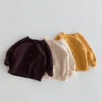 [80-130cm] クールネック シンプル カーディガン - Image 20